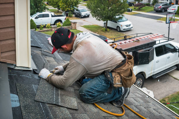 Professional Gutter Repair And Installation technician working in DeWitt, IA